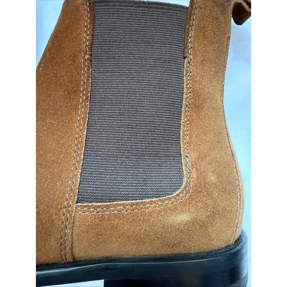 Donald Pliner Roccocs‎ Men Brown Suede Chelsea Boots sz 8 Quiet Luxury